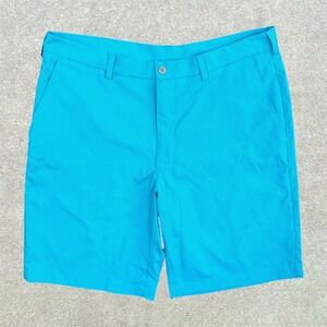 PGA Tour Mens Golf Shorts Size 36 Blue Checkered‎ Flat Front Activewear